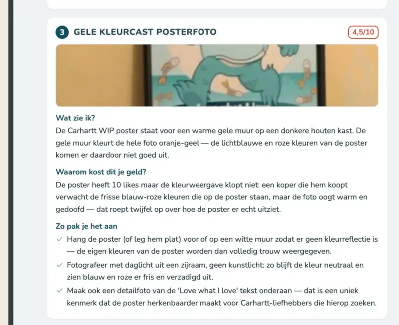 Nog een pagina uit de Vinted Scan