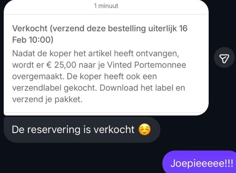 Echt bericht: de reservering is verkocht — €25